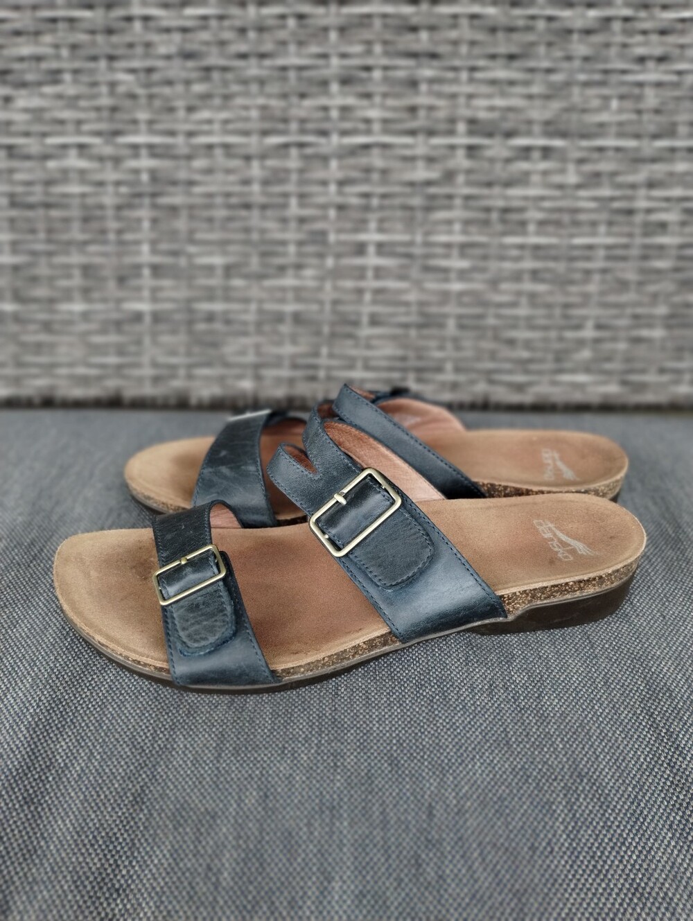 Dansko Rosie Leather Slide Sandals Women’s EU 41 Navy Blue
